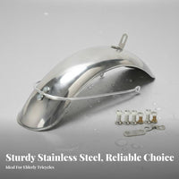 Tricycle Front Mudguard Waterproof Front Wheel Spray Guard Stainless Steel Wheel Guard Thickened Mobility Scooter Mud Guard