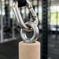 Fitness Cable Handle Wooden Double-Loop Handle Silver Hardware Exercise Gear for Home Workout