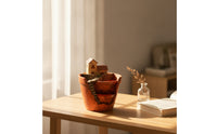 Fairy Garden Pot Indoor Planter with House Sculptural Planter Tabletop Succulent Pot Small for Hobbyists, Desk, Windowsill