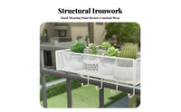 Tool-Free Installation over-the-Railing Hanging rack areaSaving Balcony Shelf Anti-Rust Plant Holder Adjustable Hangers for Apartment Dwellers, Home Decorators, Homeowners, sill ledge, Fence, Patio, Porch