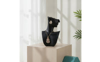 Matte Black Necklace Display Bust Resin Display Bust with Base Simple Necklace Organizer Balanced for Jewelers