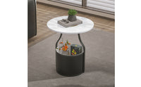 Round Side Table Contemporary Round End Table Compact Furniture for Living Room, Small Apartments, Reading Corners