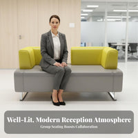 Minimalist design Sofa, Armchair, and Table Group Modern Design Reception Area Set Business visual design business Furniture configurable Configuration for Studio Owners, Office Managers, Interior Designers, Waiting Room, Lounge, Lobby