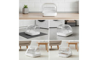 2 Pieces Pet Feeder Rear Cover Transparent  Clear