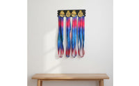 Drill-Effortless Installation Sports Medal Display Hanger Sturdy Metal Construction Race Medal Holder High Capacity Runner Achievement Display Matte Black Finish for Athletes, Bedroom