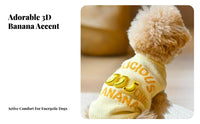 Soft Knit Material Banana Dog Sweater Ribbed Hem Pullover Dog Sweater Stretchable for Small Dogs, Young Dogs, Cold Weather, Daily Wear
