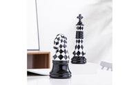 6 Pieces Ceramic Chess Decor Glossy Chess Piece Figurines Midnight Ruler Figurine for Art Collectors