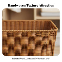 Lidded Woven Trunk With Lid Lidded Woven Chest adaptable for Bedroom, Closet