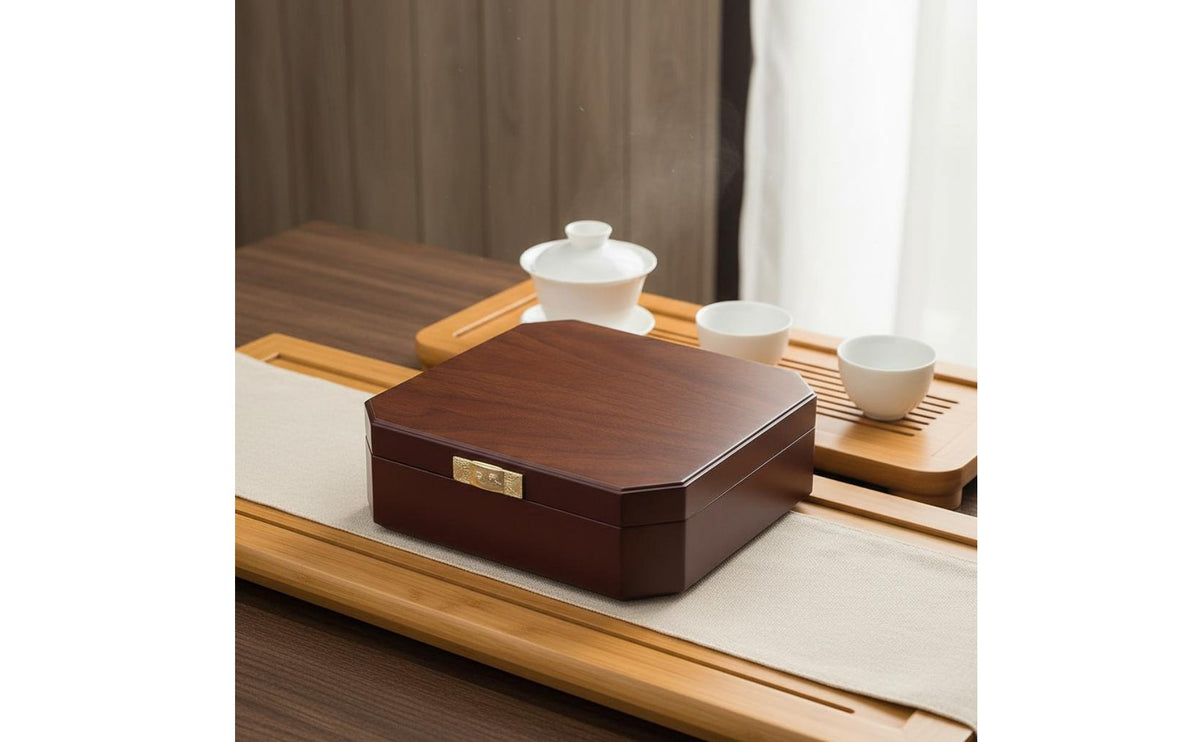 Wood Tea Cake Gift Box Luxury Style Single Tea Cake Gift Box