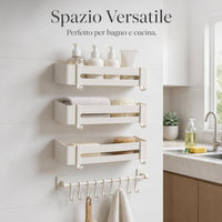 White No-Drill Bathroom Corner Storage Shelf for Shower and Toilet