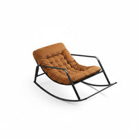 High rearrest Upholstered Rocking Chair Padded Seat Household Furniture Sturdy Frame Indoor Seating Ergonomic Design for New Parents, Book Lovers, Living Room, Balcony, Bedroom, perusing corner