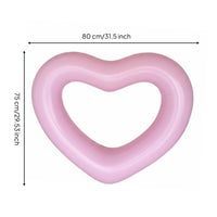 Long-Lasting PVC Material Inflatable Heart Buoy Portable Heart Shaped Swim Float Easy to Inflate & Deflate Glitter Pool Buoy Tear Resistant for Adults, Kids