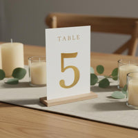 Reusable Minimalist Wood Table Number Holder Art Moderne Design Wooden Table Number Card Easy to Set up Wooden Place Card Holder Polished Edges for Party, Banquet
