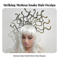 Gorgon Headband Mythological Theme Gorgon Headpiece Gorgon Headdress Cosplay Prop Snake Headpiece Scary Design