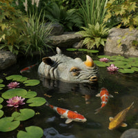 Waterproof Floating Rhino Statue Long-Lasting Outdoor Decoration Small for Aquarium