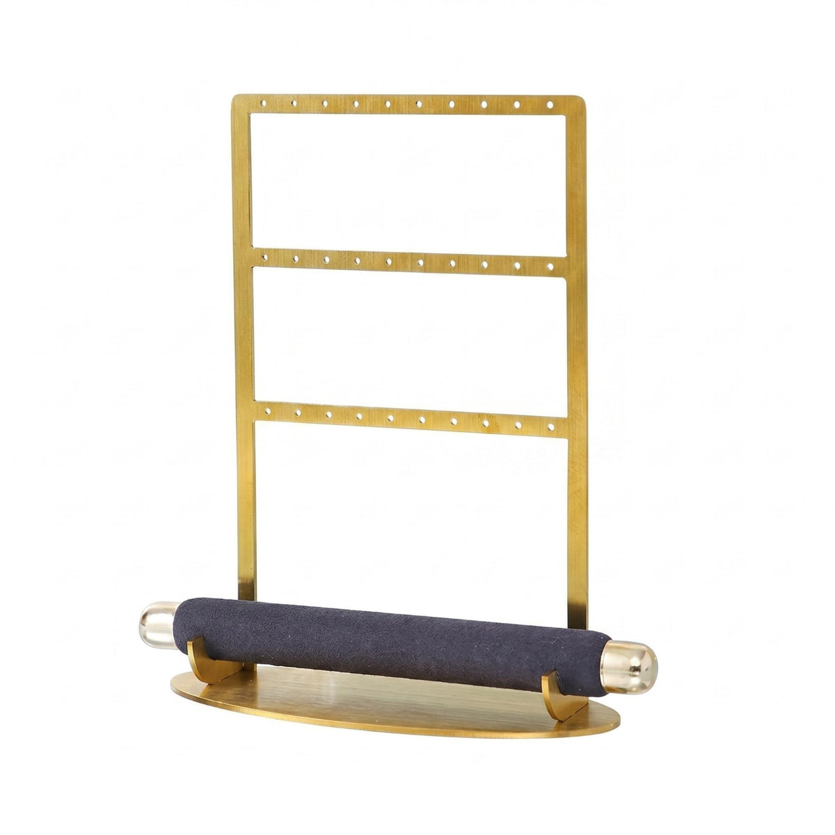 Freestanding Jewelry Display Stand Hanging Holes Earring Holder Cushioned Rod Finger Adornment Holder Oval Base