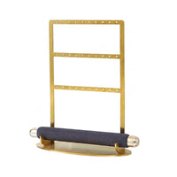 Freestanding Jewelry Display Stand Hanging Holes Earring Holder Cushioned Rod Finger Adornment Holder Oval Base