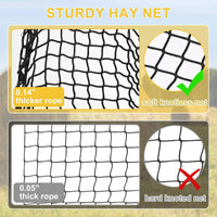 Long-Lasting Large Hay Net Bag Easy to Fill Horse Hay Feeder Net Abrasion Resistant Farm Supply Treated for Stable, Barn