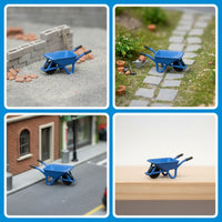 Miniature Wheelbarrows Resin Wheelbarrows Model with Single Wheel Tiny Ornament for Collectors, Dioramas