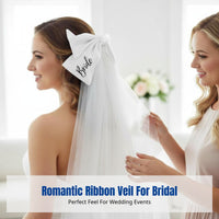 Bridal Ribbon Veil, Wedding Ribbon, Bride Hair Accessory, Creative Headpiece