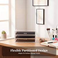 Clear Multi-Drawer Compact Storage Unit Removable Drawers Desktop Organizer