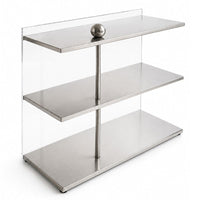 Countertop Storage Rack Three-Tier Rack with Acrylic Panels Minimalist Acrylic Riser for Dresser