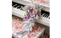 Handmade Korean Design Hand Floral Arrangement Realistic Look Pink and Purple Artificial Floral Arrangement Real Feel for Brides