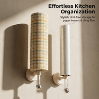 Roll Holder and Under Cabinet Paper Towel for Kitchen Organization, Acrylic Mount for Organizers