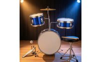 Beginner Drum Set Padded Junior Drum Kit Easy to Assemble Complete Beginner Package for Youngsters, Beginners, Home Practice