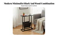 Minimalist Design C-Shaped Sofa Table Space-Saving C-Shaped Table Multi-Functional Nightstand 2-Tier Storage for Apartment Dwellers, Homeowners, Work-from-Home Professionals, Living Room, Bedroom, Small Spaces, perusing corner