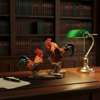 Realistic Cock Statue Hand-Painted Home Decor Collectible for Wine Cabinet