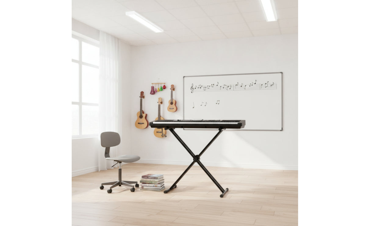 Detachable Double Tube Keyboard Stand Portable Double X Keyboard Stand Adjustable Height Instrument Support Non-Slip Rubber Caps for Studio, Stage