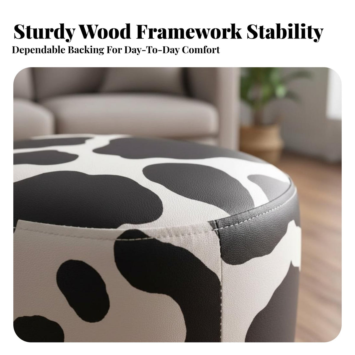 Creature Shape Cow-Shaped Ottoman doubleUse Seat and Decoration Shoe-Changing Bench Multi-Functional Footstool Soft Upholstery for Adults, Home Decorators, Parents, Living Room, Entryway, Bedroom, Playroom