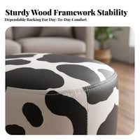 Creature Shape Cow-Shaped Ottoman doubleUse Seat and Decoration Shoe-Changing Bench Multi-Functional Footstool Soft Upholstery for Adults, Home Decorators, Parents, Living Room, Entryway, Bedroom, Playroom