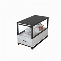 Modern Minimalist Design Sofa Side Cabinet with Drawer Multi-Functional End Table Spacious Storage Living Room Furnishing Sturdy Construction for Apartment Dwellers, Homeowners, Interior Designers, Small Areas, Bedroom, Home Office, Study