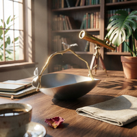 Fruit Bowl with Handle Sculptural Serving Dish Minimalist for Coffee Table