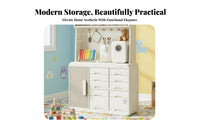 Large Capacity Feeding Station Hutch Multi-Functional Baby Organizer Space Saving Nursery Furniture Versatile for New Parents, Caregivers, Bedroom, Living Room, Closet