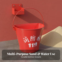 Space-Saving Semi-Circular Fire Pail Long-Lasting Stainless Steel Sand Pail High-Visibility Markings Wall-Mounted Fire Pail for Safety Away from Icers, Property Managers, Building Administrators, Corridors, Gas Stations, Public Buildings, Warehouses