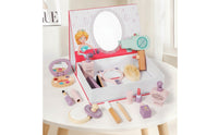 Toy Vanity Set with Carry Case Lightweight Pretend Makeup Kit Kids Salon Playset Sturdy Hair Salon Playset Educational