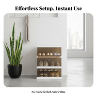 Space Saving Foldable Shoe Rack Installation No-Assembly Collapsible Shoe Cabinet Dustproof Dust-Proof for Apartment Dwellers, Sneaker Collectors, Dorm Room, Entryway, Hallway, Bedroom
