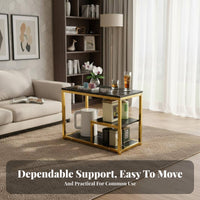 Sturdy Construction 2-Tier Mahjong Side Table Stable Load-Bearing Storage Rack Compact Design Household Furniture Small Footprint for Card Game Players, Tea Enthusiasts, Homeowners, Living Room, Entryway, Office, Bedroom