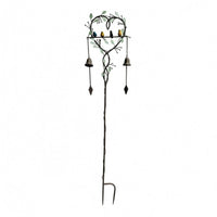 Heart-Shaped Garden Stake Foliage Design Bird Garden Stake Metal Ornament Weather Resistant Home Decor Easy Installation