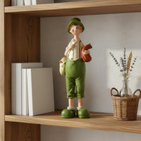 Cute Couple Figurines Romantic Rural Style Couple Statue Hand-Painted Display Area Decoration for Bedroom