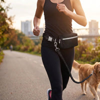 Running Belt with Leash Reflective Handsfree Leash with Pouch Adjustable for Jogging