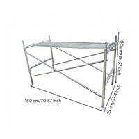 Heavy Duty Mobile Scaffolding Frame Easy Assembly Galvanized Steel Scaffold Adjustable Height Walk-Through Scaffold Frame Reinforced Joining for Contractors, Builders, Painters, Exterior Renovation, Building Maintenance, Outdoor Work