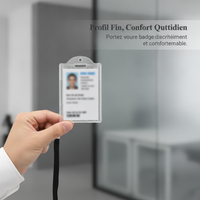Clear Hard Plastic ID Card Holder for School, Bus, and Exhibition Badges