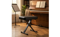 Padded Keyboard Bench Foldable Adjustable Keyboard Seat Space-Saving Folding Piano Stool for Stage