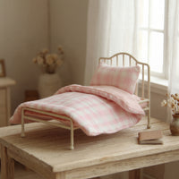 Miniature Metal Bed Realistic Dollhouse Metal Bed Classic Furniture for Display Scenes