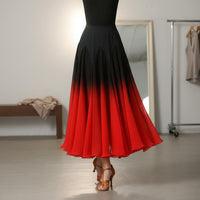 Gradient Color Swing Skirt Lightweight Long Modern Dance Skirt Breathable for Competitions