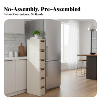 Space-Saving Narrow Gap Cabinet Slim Design Household Storage Multi-Tier Drawer Unit Wheeled for Apartment Dwellers, Homeowners, Small Spaces, Kitchen, Bathroom, Dorm Room